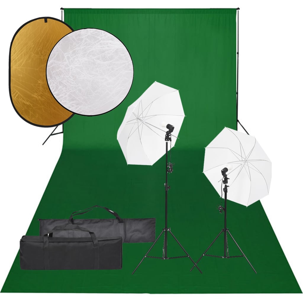 Kit per Studio Fotografico con Set Luci, Fondale e Riflettorecod mxl 73499