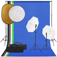 Kit per Studio Fotografico con Set Luci, Fondale e Riflettore