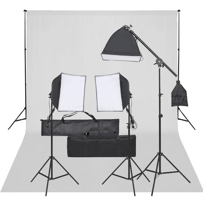 Kit studio fotografico con illuminazione e fondale nero 02_0042408