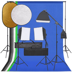 Kit per studio fotografico con fondale luminoso e riflettore nero 02_0042489