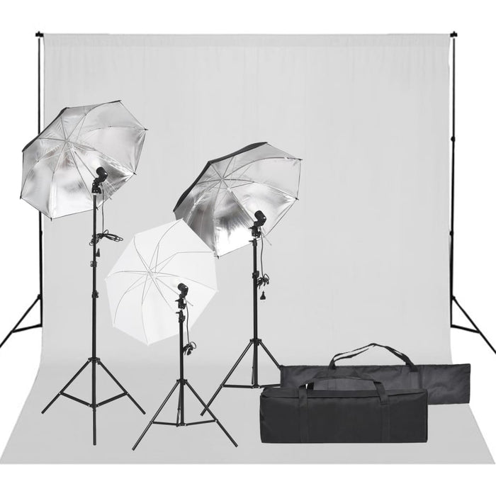 Kit studio fotografico con illuminazione e fondale nero 02_0042431