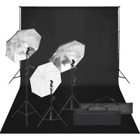 Kit studio fotografico con illuminazione e fondale nero 02_0042410