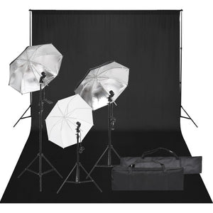 Kit studio fotografico con illuminazione e fondale nero 02_0042410