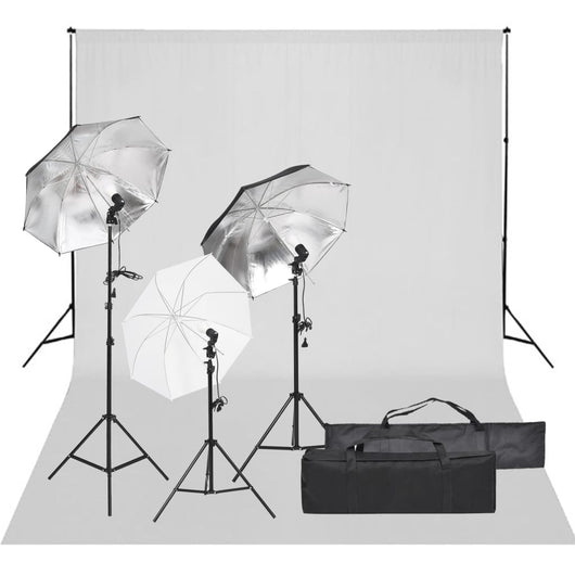 Kit studio fotografico con illuminazione e fondale nero 02_0042434