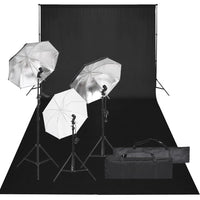 Kit studio fotografico con illuminazione e fondale nero 02_0042416