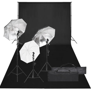 Kit studio fotografico con illuminazione e fondale nero 02_0042416