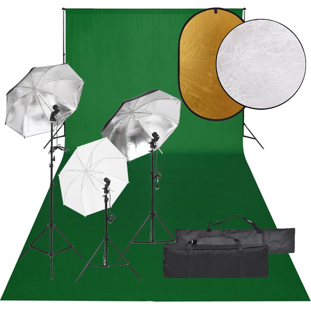 Kit per Studio Fotografico con Set Luci, Fondale e Riflettore cod mxl 66428