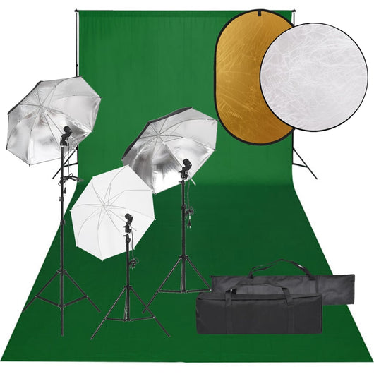 Kit per studio fotografico con fondale luminoso e riflettore nero 02_0042479