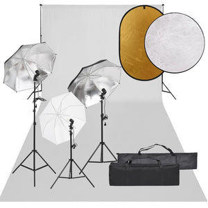 Kit per studio fotografico con fondale luminoso e riflettore nero 02_0042478