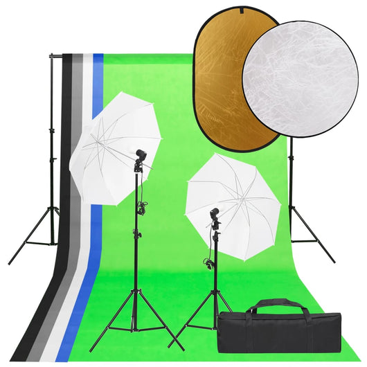 Kit per studio fotografico con fondale luminoso e riflettore nero 02_0042467