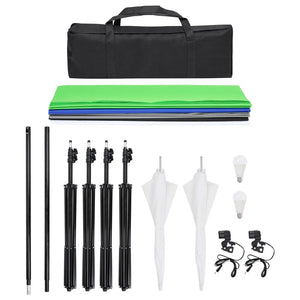 Kit per studio fotografico con fondale luminoso e riflettore nero 02_0042467