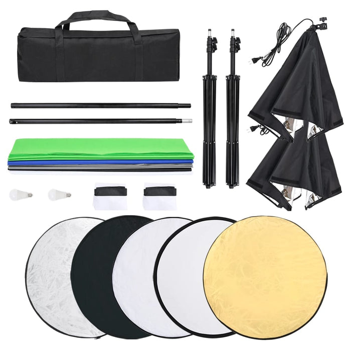Kit per studio fotografico con fondale luminoso e riflettore nero 02_0042485