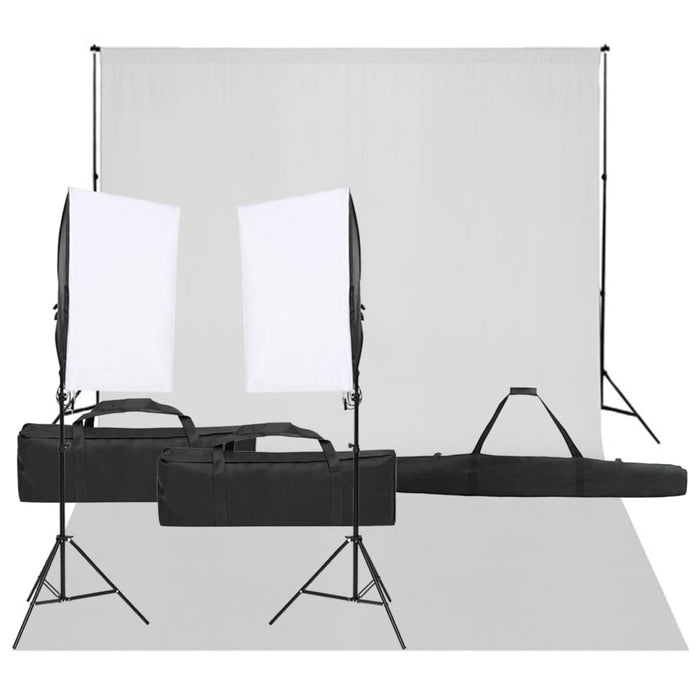 Kit studio fotografico con illuminazione e fondale nero 02_0042429