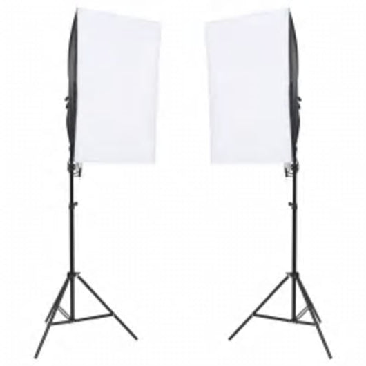 Kit studio fotografico con illuminazione e fondale nero 02_0042401