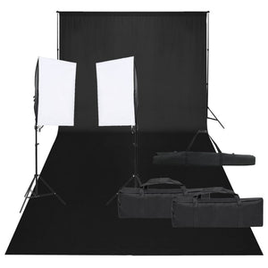 Kit studio fotografico con illuminazione e fondale nero 02_0042427