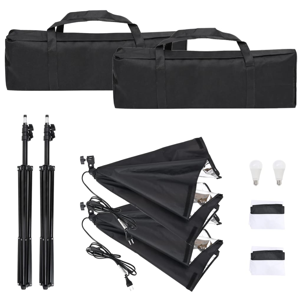 Kit per studio fotografico con fondale luminoso e riflettore nero 02_0042462