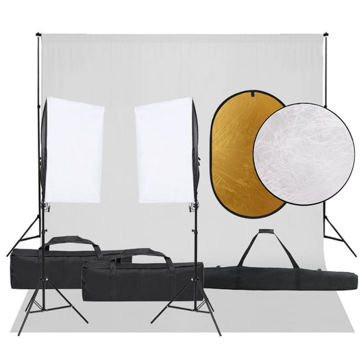 Kit per Studio Fotografico con Set Luci, Fondale e Riflettorecod mxl 121433