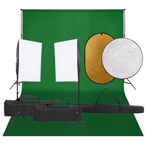 Kit per Studio Fotografico con Set Luci, Fondale e Riflettorecod mxl 73747