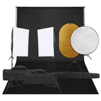 Kit per studio fotografico con fondale luminoso e riflettore nero 02_0042484