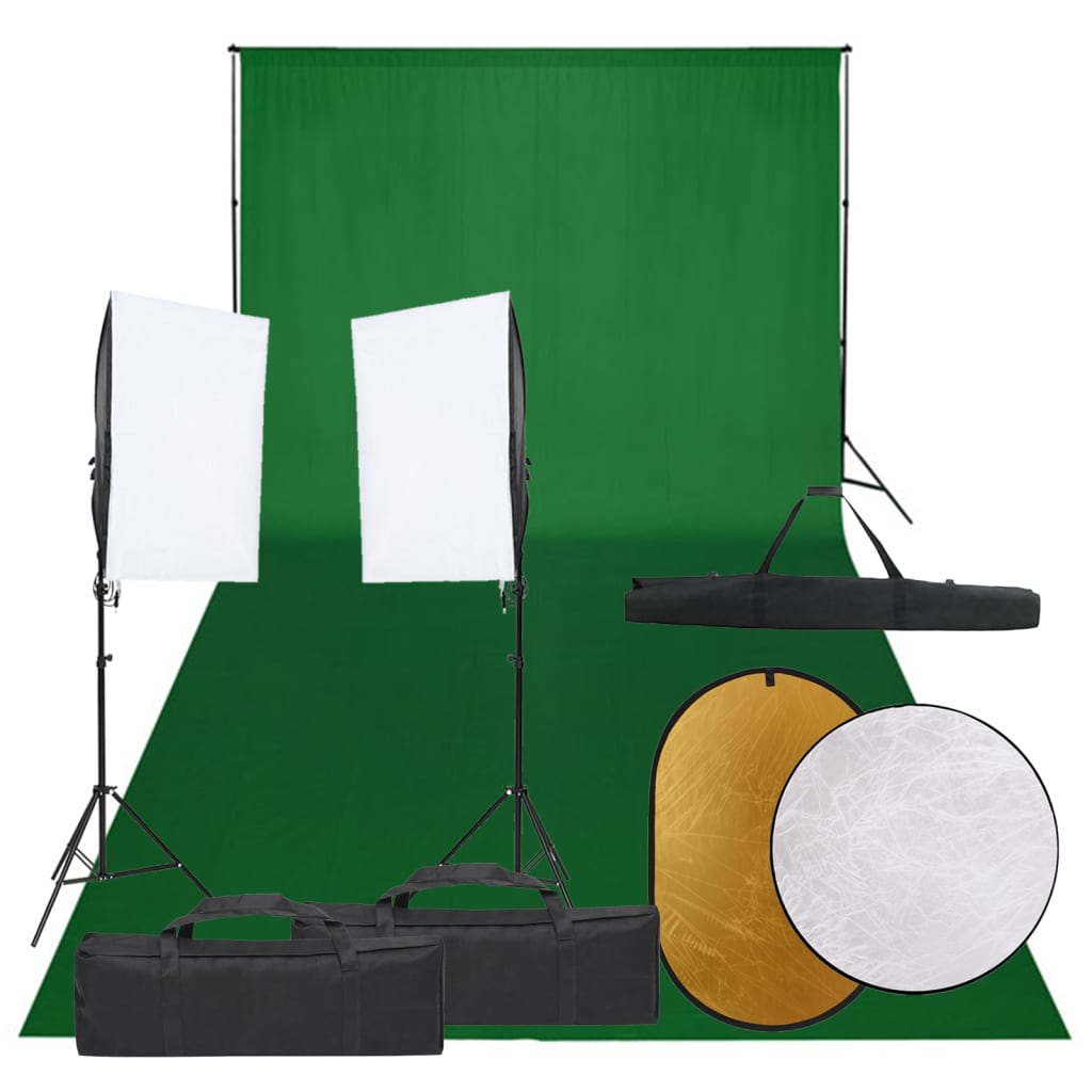 Kit per studio fotografico con fondale luminoso e riflettore nero 02_0042463