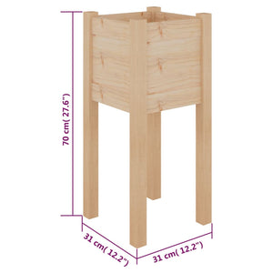 Fioriere da Giardino 2 pz 31x31x70 cm in Legno Massello di Pino 810780