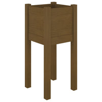 Fioriera Giardino Marrone Ambra 31x31x70 cm Legno Massello Pino
