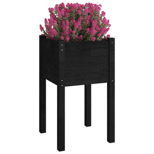 Fioriere da Giardino 2 pz Nere 40x40x70 cm in Legno di Pino 810798