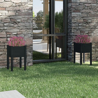 Fioriere da Giardino 2 pz Nere 40x40x70 cm in Legno di Pino 810798