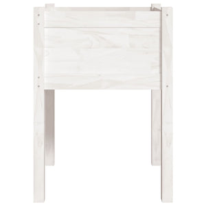 Fioriera da Giardino Bianca 50x50x70 cm Legno Massello di Pino 810801