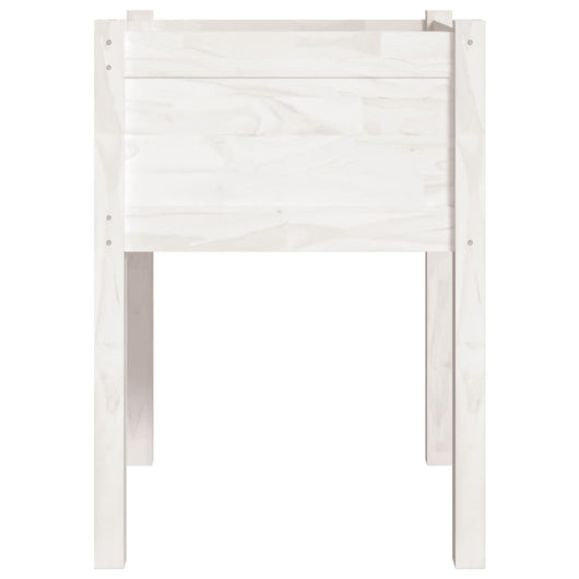 Vassoio per fioriera aiuola rialzata piante fiori terrazza giardino 50 x 50 x 70 cm legno di pino massiccio bianco 02_0037672