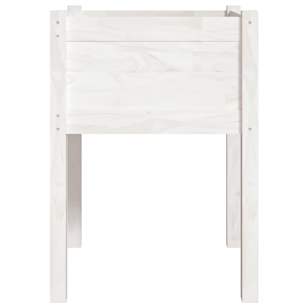 Vaso per fioriera aiuola rialzata piante fiori giardino terrazze set da 2 50 x 50 x 70 cm legno di pino massiccio bianco 02_0038994