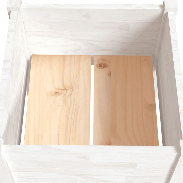Vaso per fioriera aiuola rialzata piante fiori giardino terrazze set da 2 50 x 50 x 70 cm legno di pino massiccio bianco 02_0038994