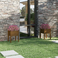 Fioriere 2 pz Ambra 50x50x70 cm in Legno Massello di Pino 810806