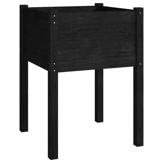Vassoio per fioriera aiuola rialzata piante fiori terrazza giardino 50 x 50 x 70 cm legno di pino massiccio nero 02_0037674