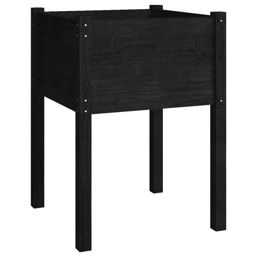 Vaso per fioriera aiuola rialzata piante fiori giardino terrazze set da 2 50 x 50 x 70 cm legno di pino massiccio nero 02_0038997
