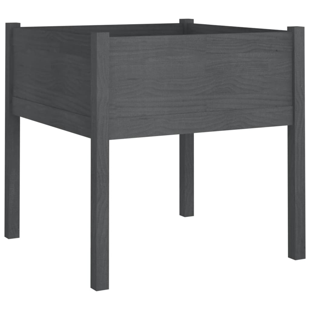 Vaso per fioriera aiuola rialzata piante fiori giardino terrazze set da 2 70 x 70 x 70 cm legno di pino massiccio grigio 02_0039004