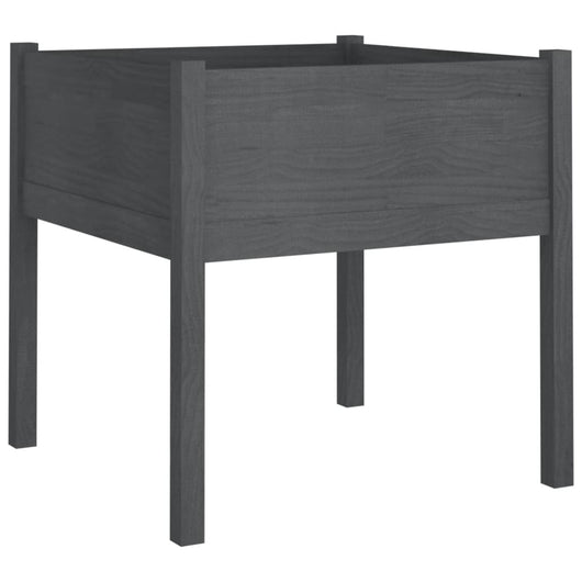 Vaso per fioriera aiuola rialzata piante fiori giardino terrazze set da 2 70 x 70 x 70 cm legno di pino massiccio grigio 02_0039004