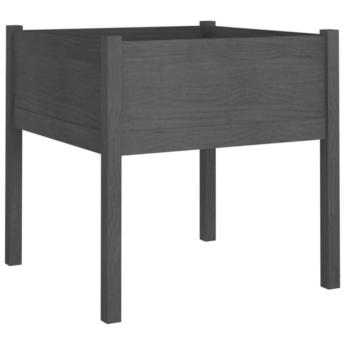 Vaso per fioriera aiuola rialzata piante fiori giardino terrazze set da 2 70 x 70 x 70 cm legno di pino massiccio grigio 02_0039004