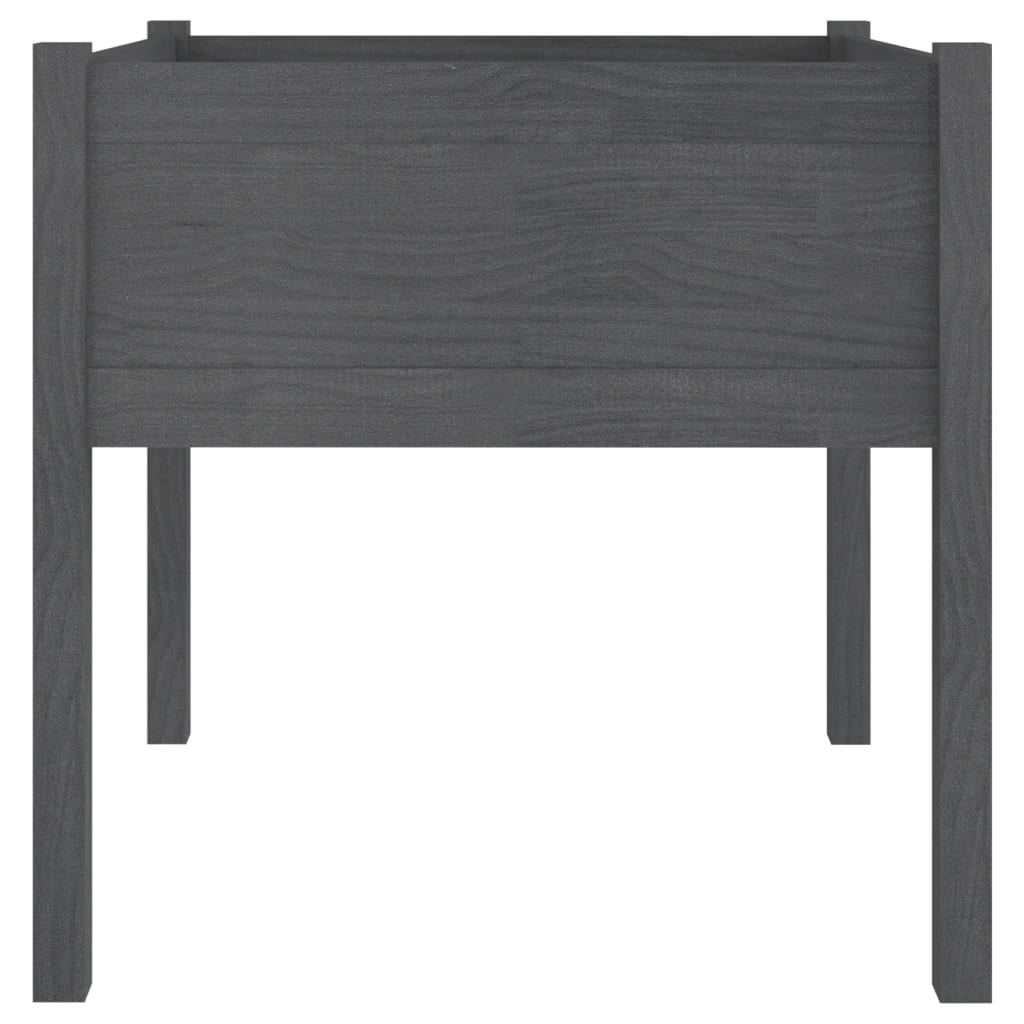 Vaso per fioriera aiuola rialzata piante fiori giardino terrazze set da 2 70 x 70 x 70 cm legno di pino massiccio grigio 02_0039004