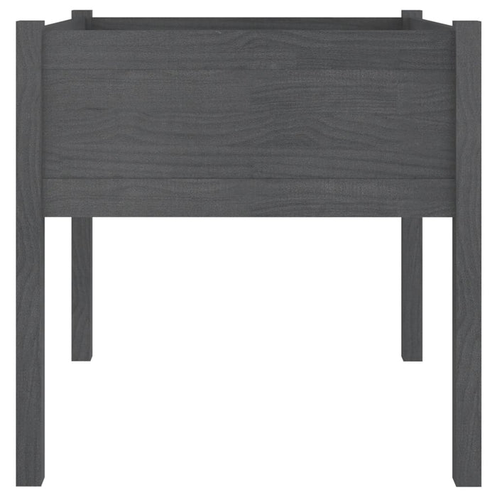 Vaso per fioriera aiuola rialzata piante fiori giardino terrazze set da 2 70 x 70 x 70 cm legno di pino massiccio grigio 02_0039004