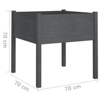 Vaso per fioriera aiuola rialzata piante fiori giardino terrazze set da 2 70 x 70 x 70 cm legno di pino massiccio grigio 02_0039004