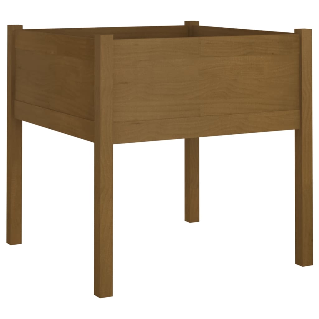 Fioriera Giardino Marrone Ambra 70x70x70 cm Legno Massello Pino