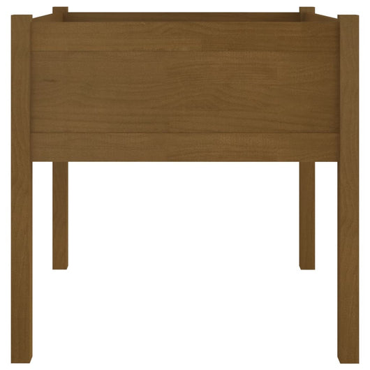 Fioriera Aiuola Rialzata Piante Fiori Terrazzo Esterno Giardino 70 x 70 x 70 cm Pino Massello Marrone 02_0038564