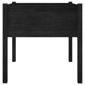 Fioriera da Giardino Nera 70x70x70 cm in Legno Massello di Pino 810817