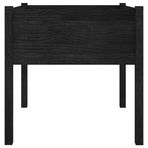 Fioriere da Giardino 2 pz Nere 70x70x70 cm in Massello di Pino