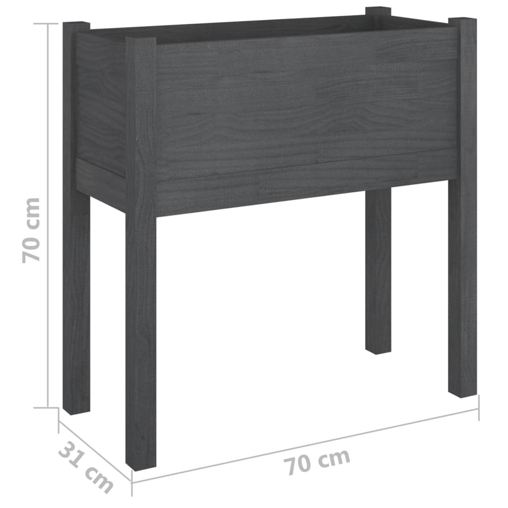 Fioriere da Giardino 2 pz Grigie 70x31x70 cm in Legno di Pino 810824