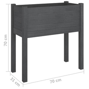 Fioriere da Giardino 2 pz Grigie 70x31x70 cm in Legno di Pino 810824