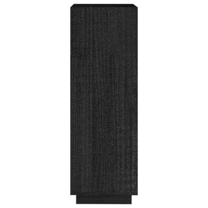 Divisorio-Paravento Nero 40x35x103 cm in Legno Massello di Pino