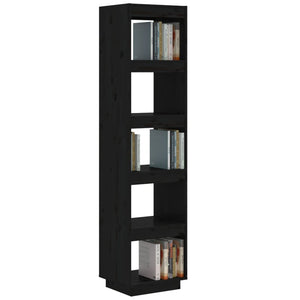 Libreria/Divisorio Nero 40x35x167 cm in Legno Massello di Pino 810858