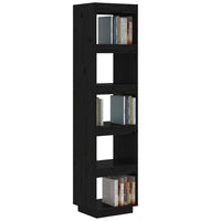 Libreria/Divisorio Nero 40x35x167 cm in Legno Massello di Pino 810858